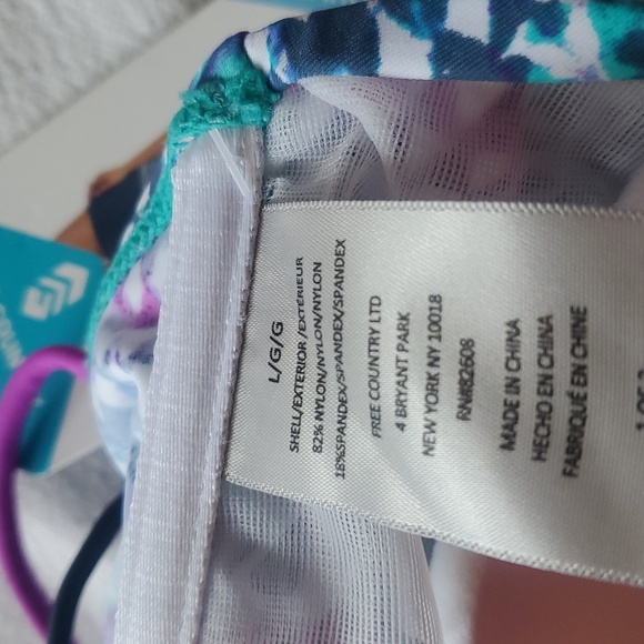 Free Country Blue and Purple Sz. L Swimtop NWT - Picture 5 of 12